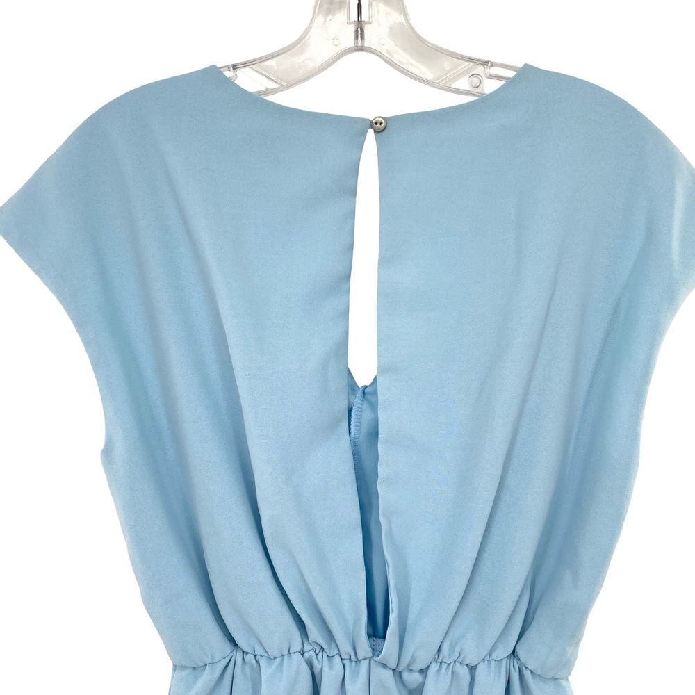 She + Sky Anthropologie Blue Tie Waist Romper Size Small - Picture 6 of 7